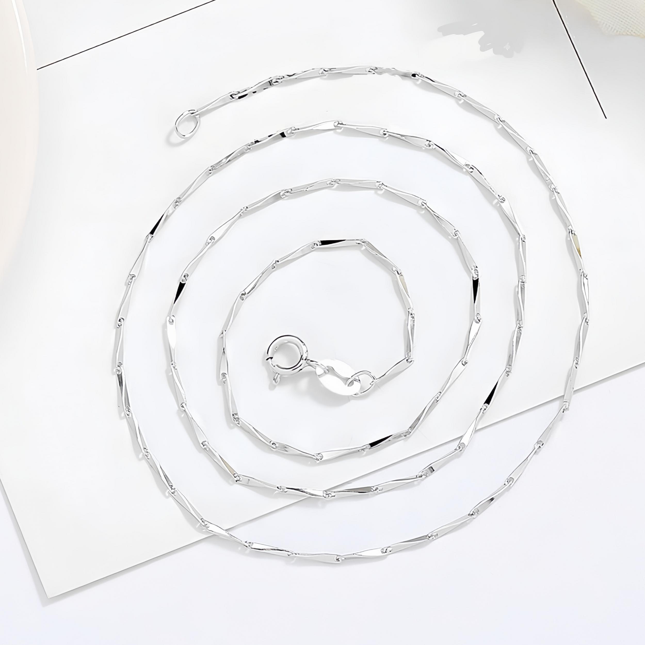 S925 Silvery Melon Seed Chain